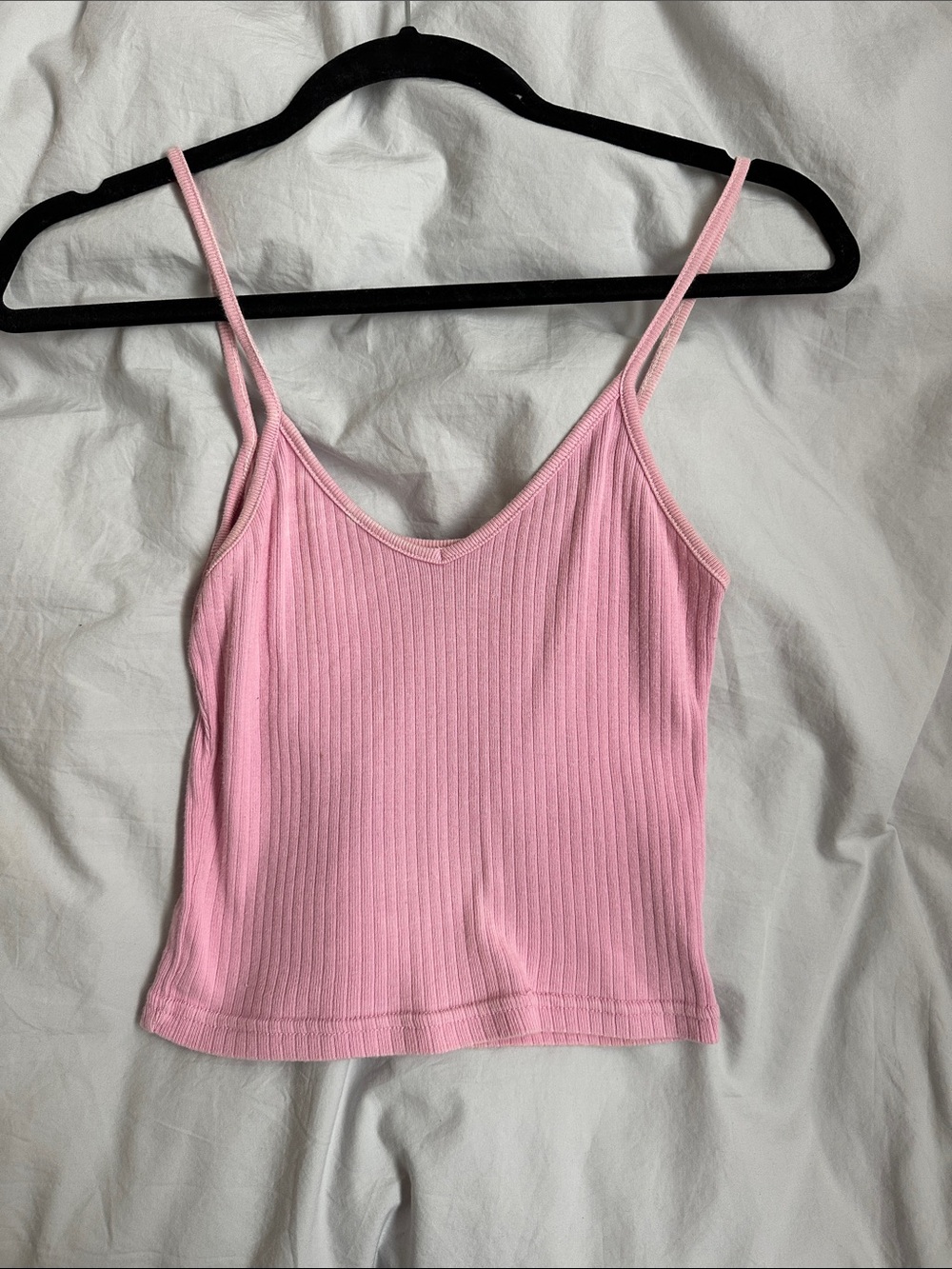 Brandy Melville Pink Ribbed Spaghetti Strap Camisole